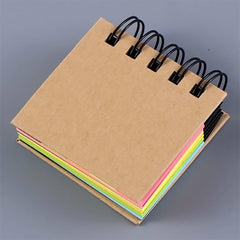 Self-Sticky Notepad, Fluorescent Color Sticky Notes With Spiral Binding Portable Page | Pack Of 1