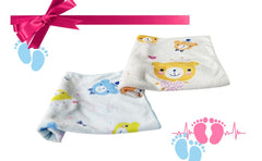 Teddyify Soft Cotton Baby Bath Towel 500 Gsm | Infants, New Born Babies Towel High Absorbent, Soft Cotton Premium Washcloth (Yellow & Blue) - Pack Of 2