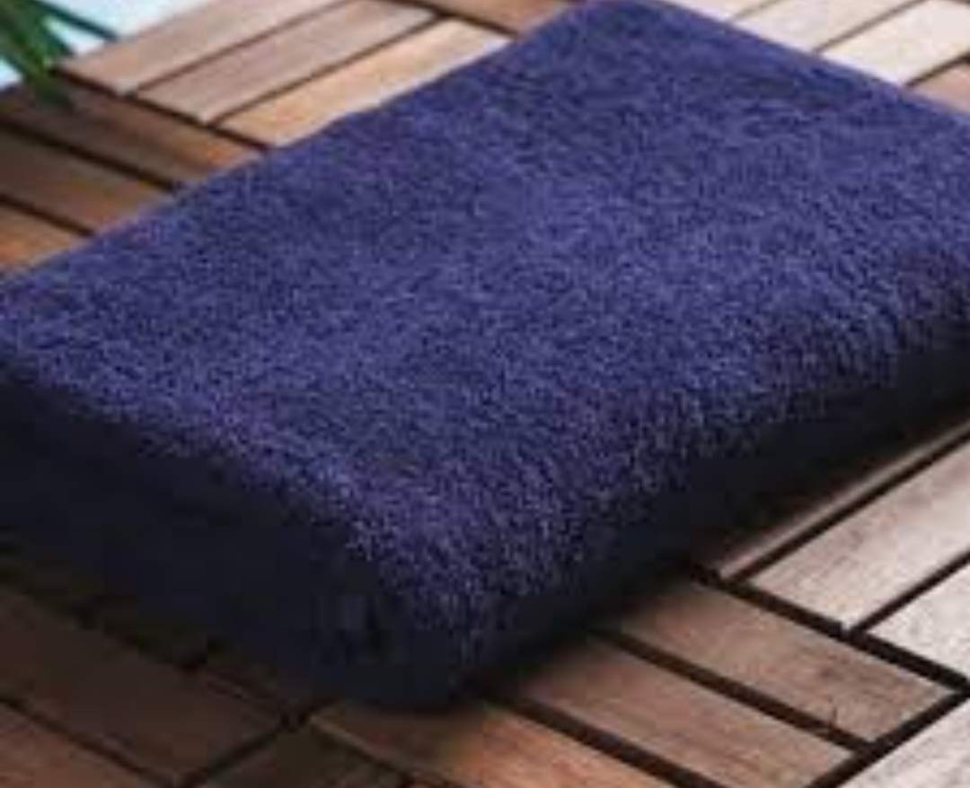 Elstone Home Bath Towel 600 Gsm | Zero Twist Egyptian Cotton Extra Large (Blue)