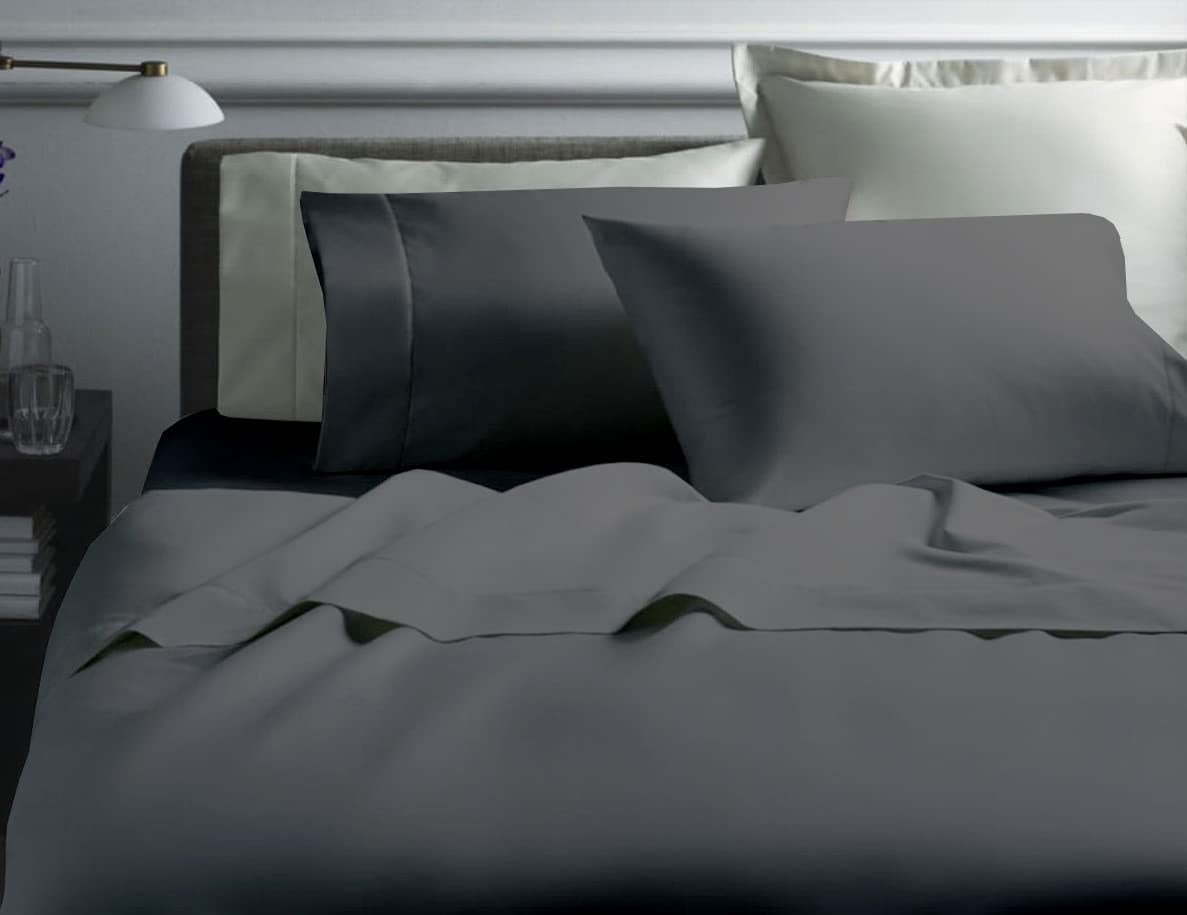 100% Microfiber Double Bedsheet With 2 Pillow Cover - 90 X 100 Inches, Dark Grey | Luxury & Durability | Lightweight Fabric Suitable For Warmer Seasons & Less Chilly Nights