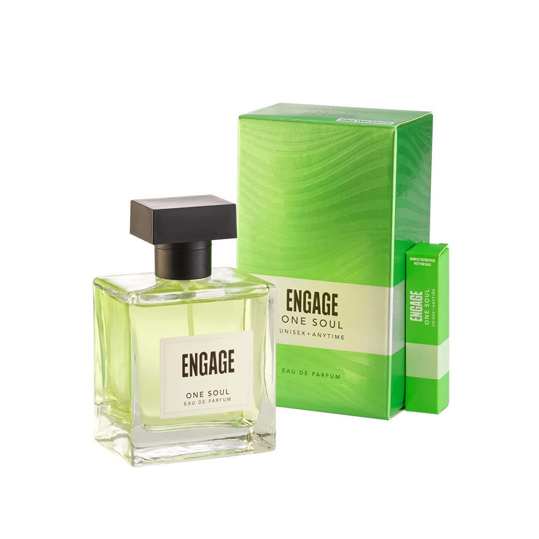 Engage One Soul Eau De Parfum 100ml 3.4 Fl.oz. For Unisex & Long Lasting Pefume , Citrus &  Spicy Fragrance , Free Tester With Pack