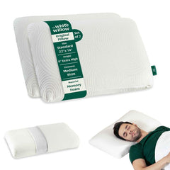Memory Foam Pillow For Neck & Shoulder Pain Relief - King Size - 6 Inch | Cervical Pillow For Sleeping - Orthopedic Thick Pillow For Back, Side & Stomach Sleepers, Medium Firm - Set Of 2