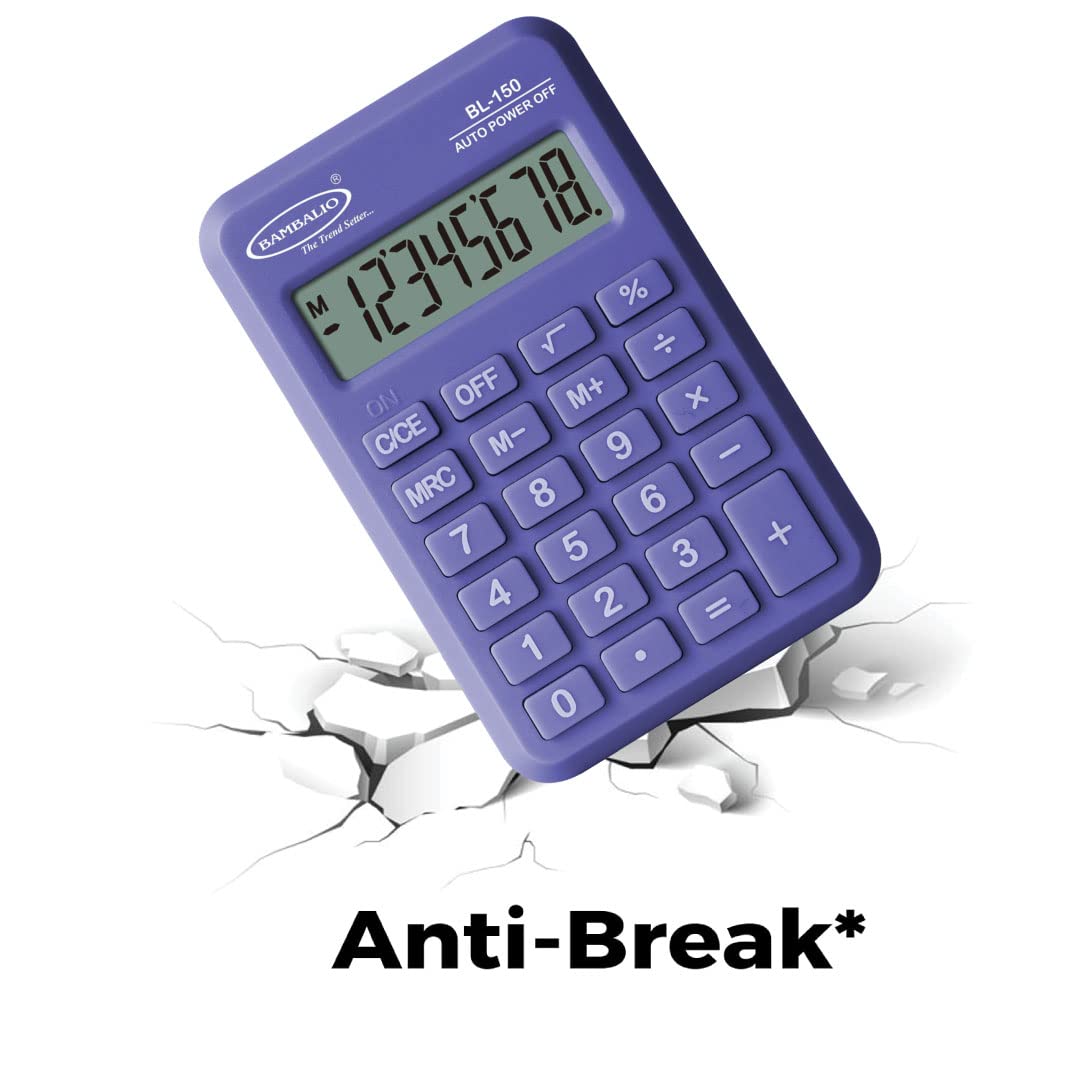 Bambalio BL - 150 Pocket 8 Digits-large LC Display Size Electronic Calculator 3 Years Warranty. (Purple) | LCD Screen For Longer Life