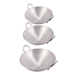 Pure Aluminium Kadhai, Kadai, Frying Pan For Cooking Deep Fry Combo Of 3 Kadai - 2 Liters, 3 Liters & 4 Liters | Gas Stovetop Compatible