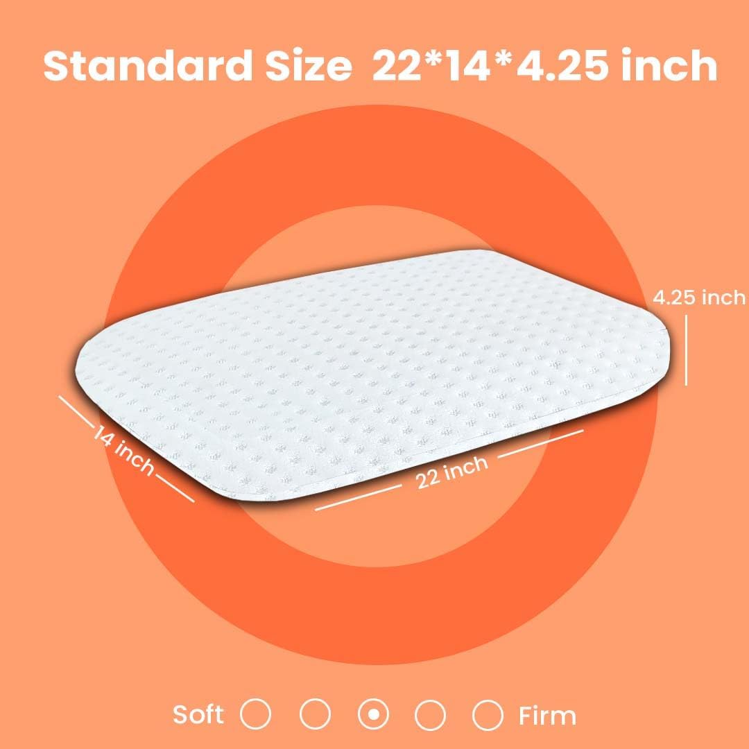 Premium Orthopedic Cool Gel Memory Foam Pillow For Neck Pain, Model - Cool Gel | Plush Velvety, For Shoulder Pain Relief, Use For Head, Back, Neck | Comfortable Pillow - Pack Of 2