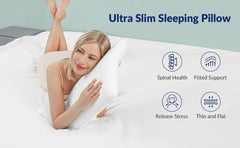 Memory Foam Slim Pillow For Sleeping, Orthopedic Pillow For Neck Support, White | Cervical Pillow For Neck Pain, Shoulder & Back Pain Relief | Versatile & Multipurpose Pillows