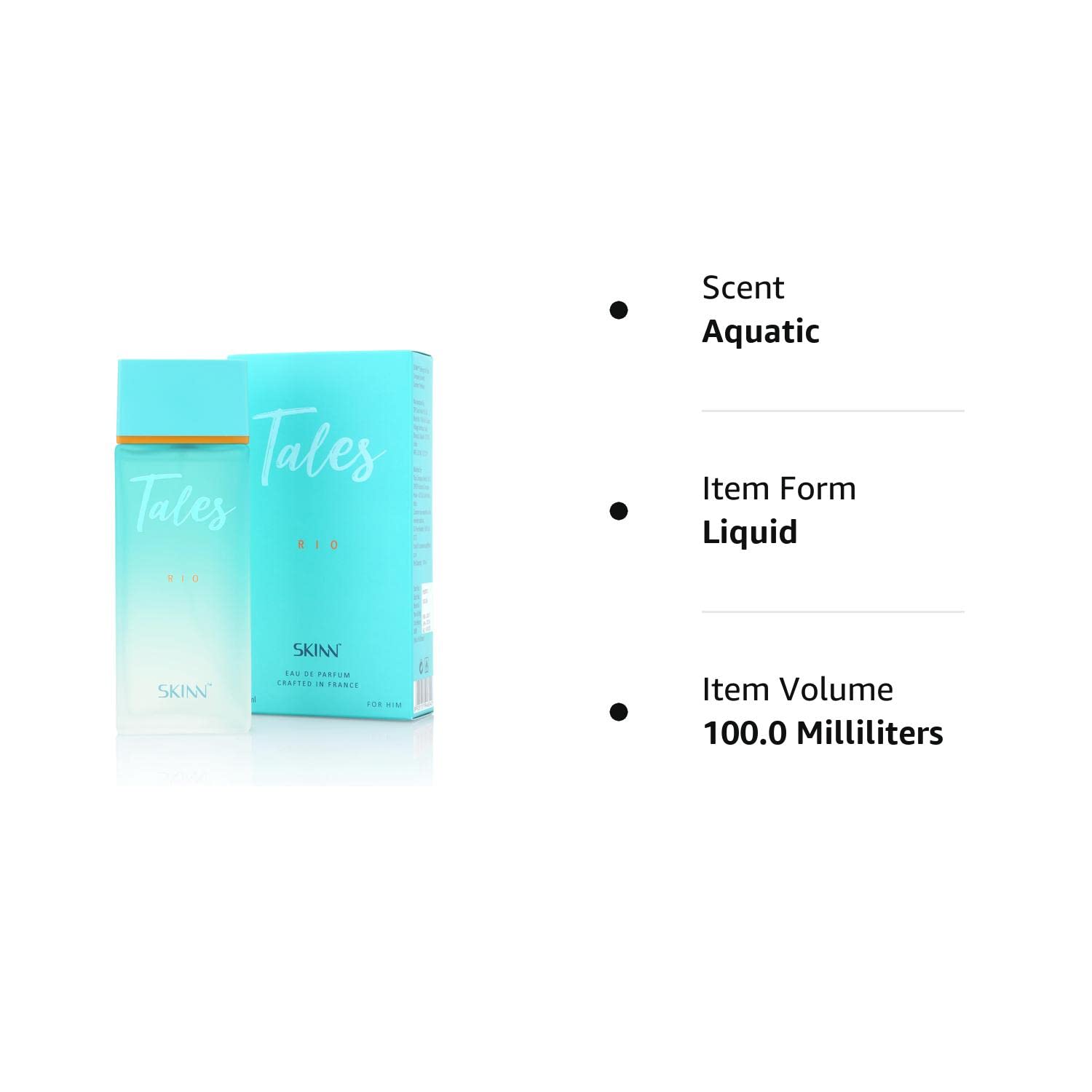 Skinn By Titan Tales Rio Eau De Parfum For Men's 100ml 3.4 Fl.oz.| Long Lasting