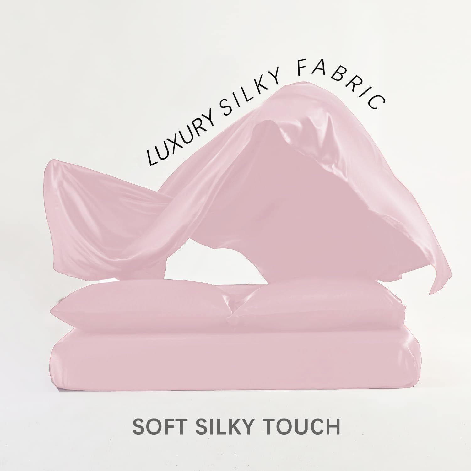1 Double Bedsheet For King Size With 2 Pillow Covers - 108 X 108 Inches, Baby Pink | Perfect For Romantic Night, Excellent Gift For All Celebrations Bedsheet