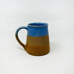 Tri Color Funnel Ceramic Coffee Mug Set Of 2 Pieces - 330ml Each | Studio Pottery Ceramic Mugs For Coffee, Tea, Milk - Microwave Safe & Leak Proof