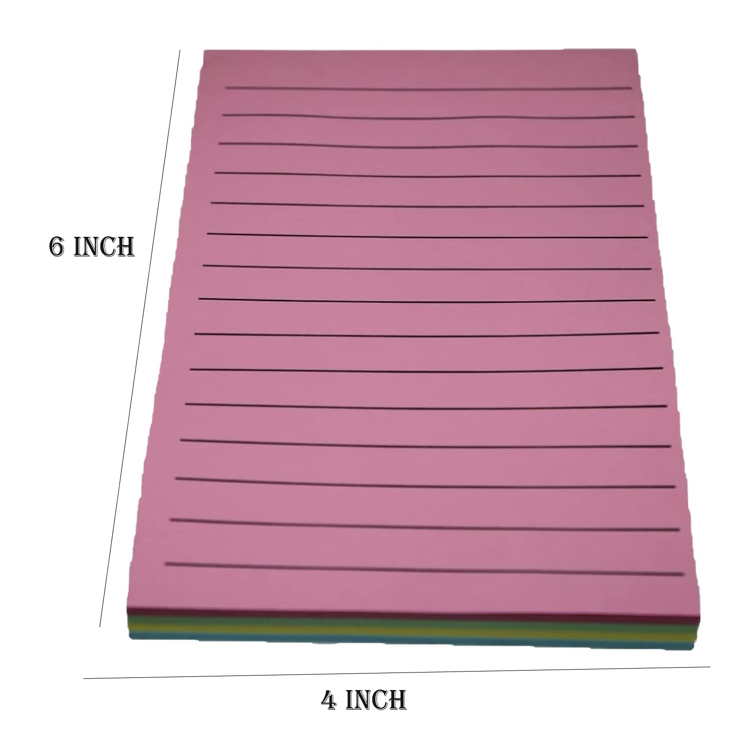 Lined Sticky Notes Pad - 200 Sheets | Pack Of 2, Sticky Note100 Sheet In Each (4 Color In Sheet)