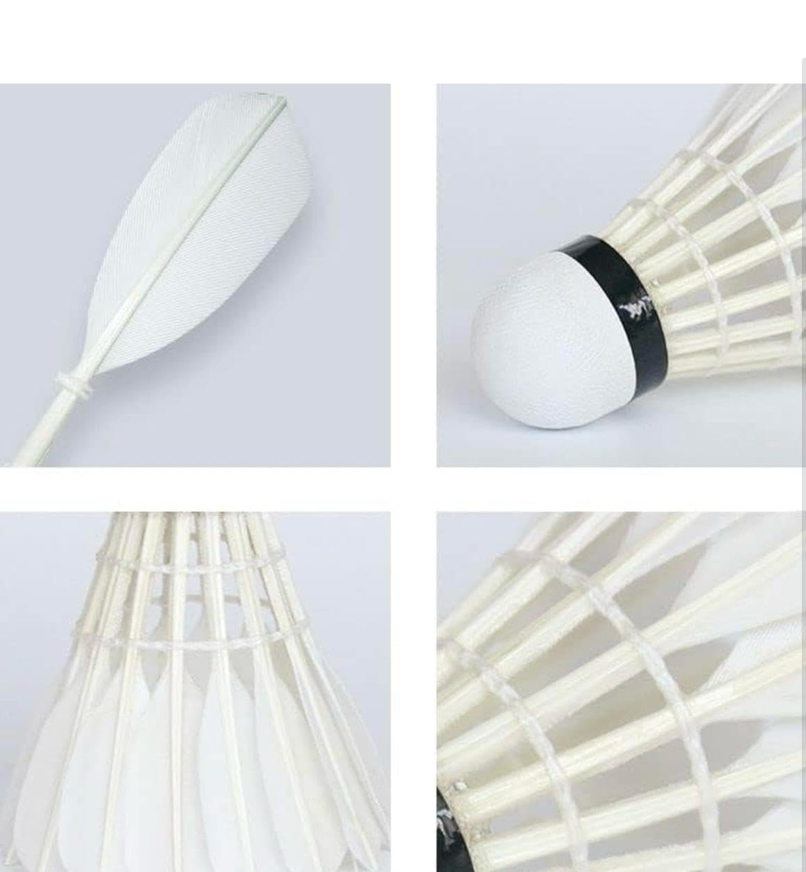 Zximpex Gold Series Badminton Feather Shuttlecock , With Eva - Based Cork Design | White , Pack Of 10