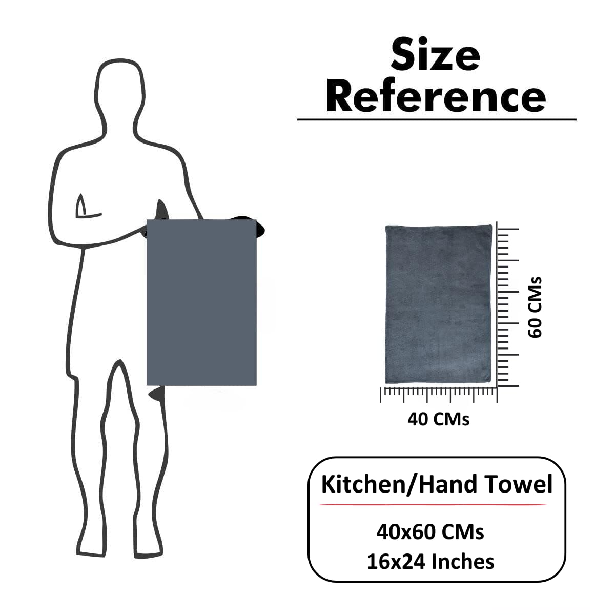 Furnofy Kitchen Cleaning Towel 340 Gsm | Soft & Absorbent Hand Towel For Kitchen Cleaning & Quick Drying Of Plates & Glasses (Red)- Set Of 4