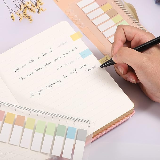 Sticky Note, Colored Writable & Repositionable Book Flags Tabs Strip Index Tabs - Square 2