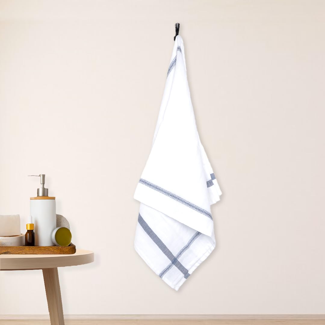 Thirsty Towel By Doctor Towels 600 Gsm | Double Cloth Cotton Bath Towel Quick Dry, Super Soft, High Absorbent | Red - Blue (Pack Of 2)