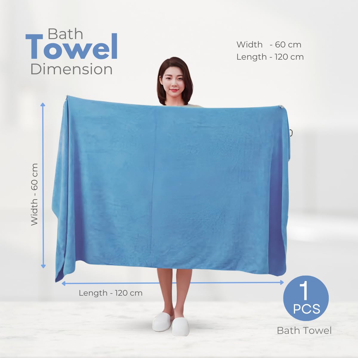 Black Gold The Finer Touch Premium Microfiber Bath Towels 800 Gsm | Lightweight Ultra-Soft Fade Resistant (Royal Blue) - 2 Pcs