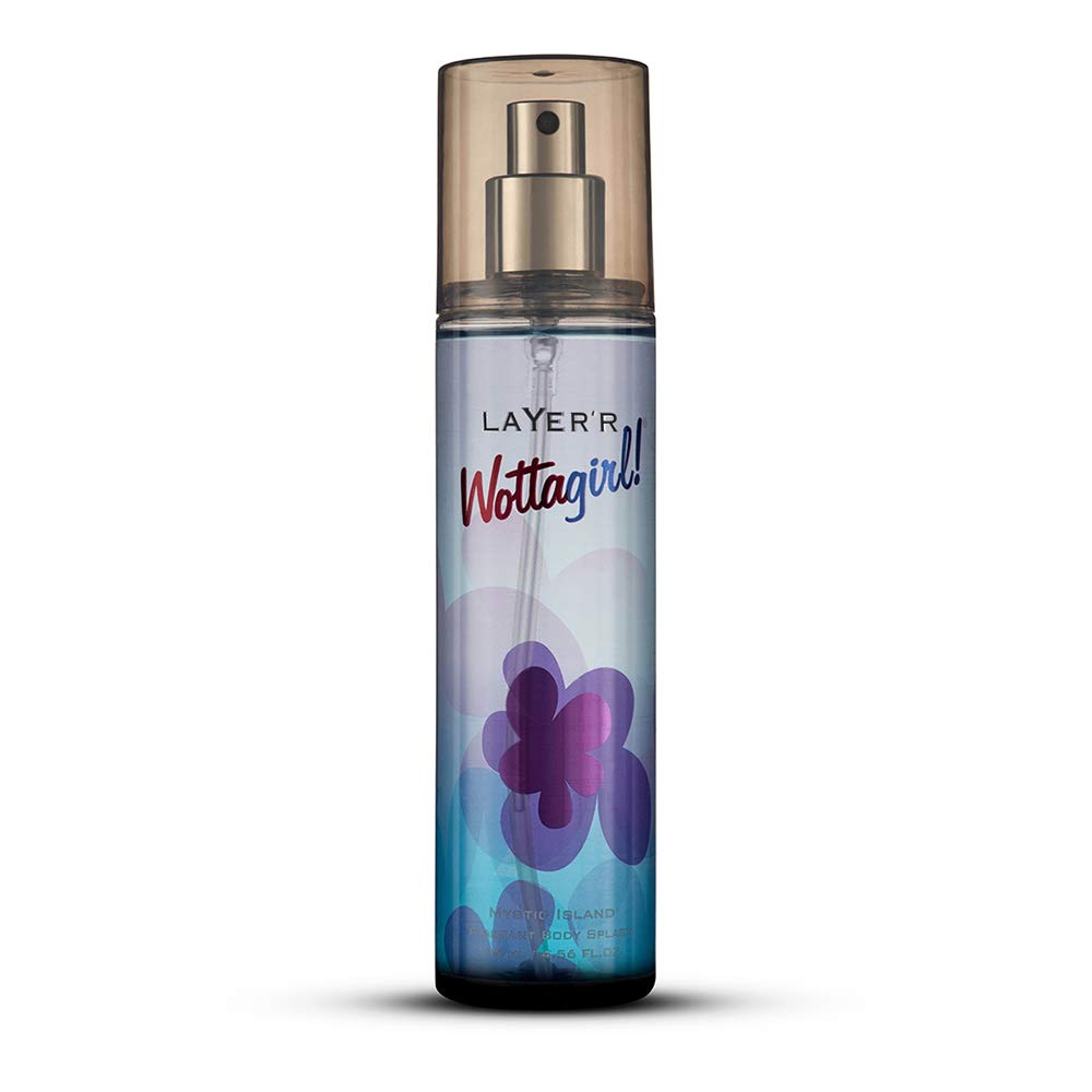 Layer'r Wottagirl  Mystic Island + Amber Kiss Fragrant Body Splash Each 135ml 4.56 Fl.oz. Combo Of 2