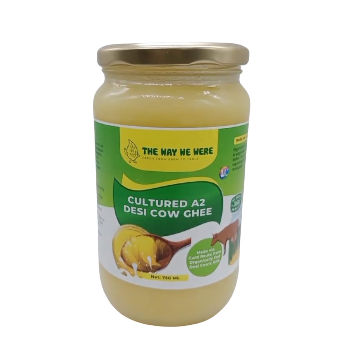 100% Pure Cultured A2 Desi Cow Ghee By The Way We Were | Rich In Nutrients & Healthy Desi Cow Ghee Perfect For Heart Health | (750ml) 25.3 Ounce | Jar Pack