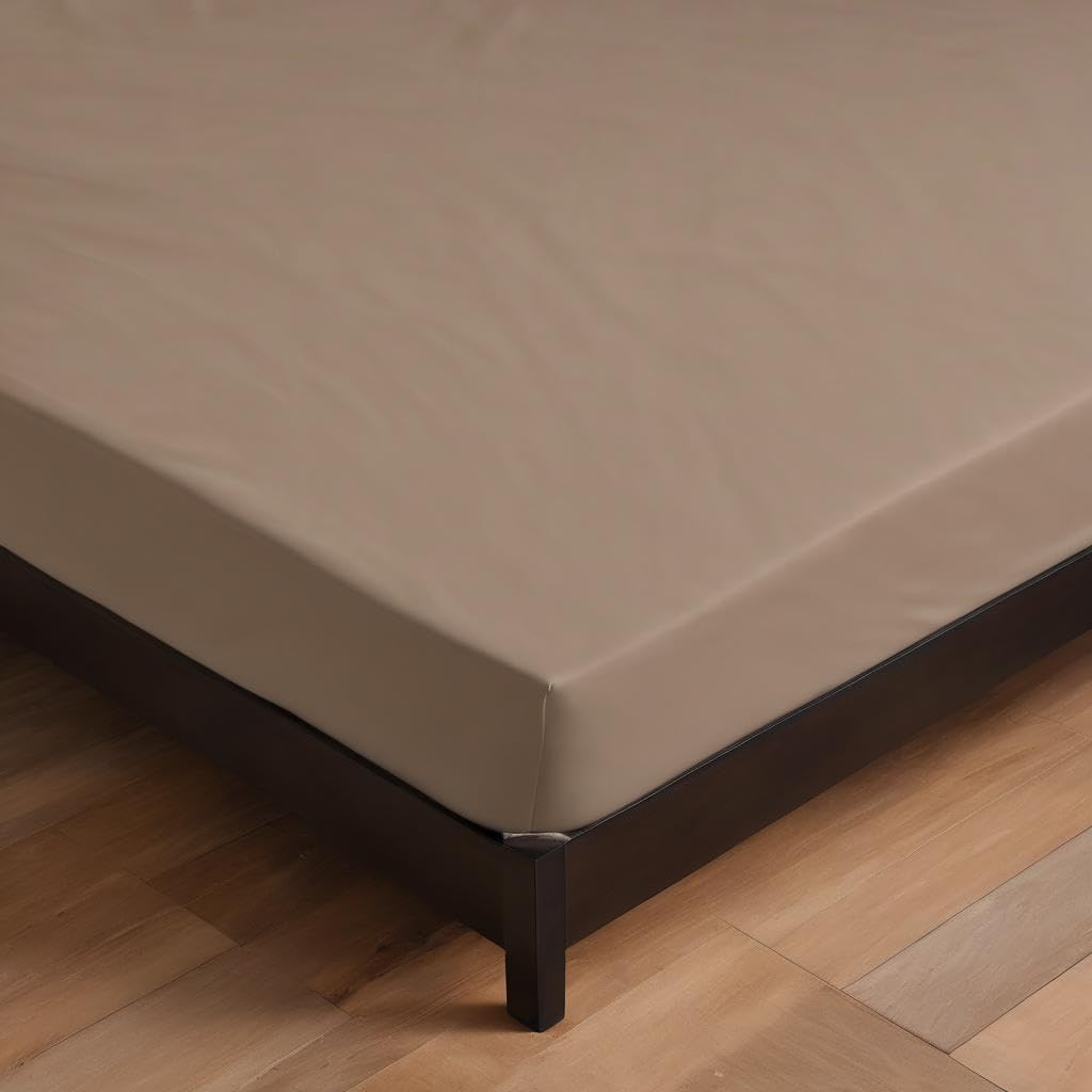 Solid King Size Bedsheet With 2 Pillow Cover - 78 X 72 Inches, Taupe | Perfect Fabric For Daily Use Or Gifting Bedsheet | Premium Soft & Breathable