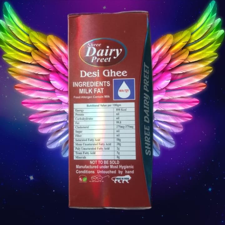 Organic Pure Desi Ghee By Shree Dairy Preet | Homemade Healthy Fresh Ghee For Better Digestion & Immunity | (1 Litr) 33.8 Ounce | Box Pack