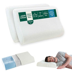 Cervical Pillow, For Neck Pain & Shoulder Pain Relief - XL King Size | Cool Gel Memory Foam Pillow For Sleeping | Orthopedic Pillow For Spondylitis, Neck Support Medical Pillow - Set Of 2