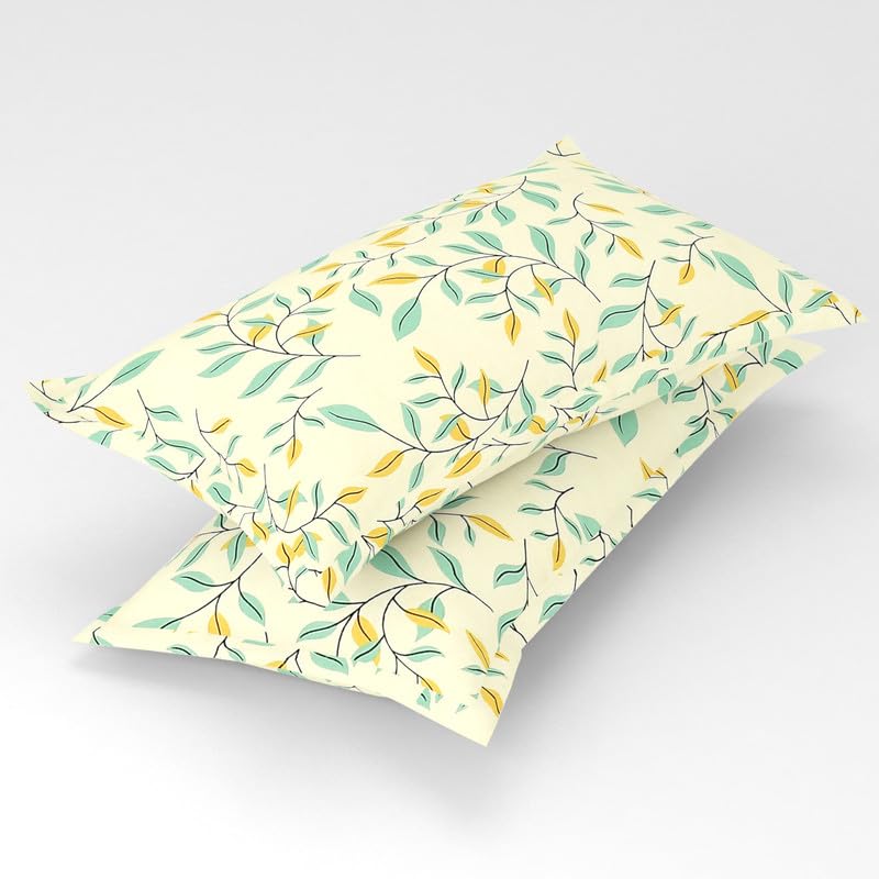 Double Bedsheets With 2 King Size Pillow Covers - 90 X 90 Inches, Cream | Double Bed Breathable | Wrinkle Free & Ultra Soft 180 Thread Count Super Soft