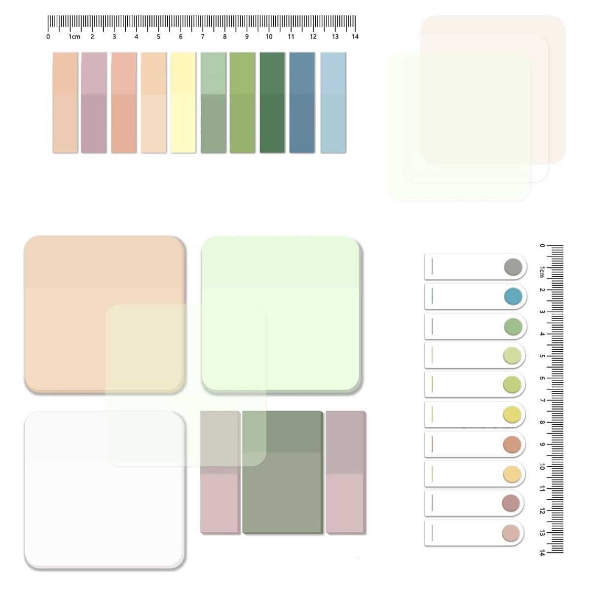 700 Sheets Transparent Sticky Notes Colorful Clear Plastic Pads | Oil-Based Pen Friendly