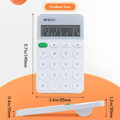 M&G Calculator Mini Pocket Desktop Calculator, 12 Digit Large LCD Display, For Business Office Home School, Battery Included (White)