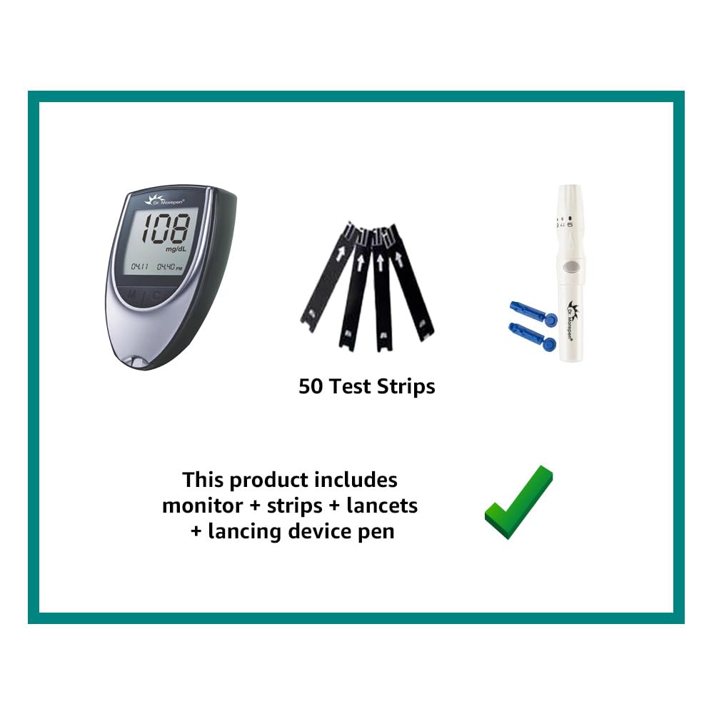 Dr. Morepen GlucoOne Blood Glucose Monitor Model BG-03 with 50 Strips