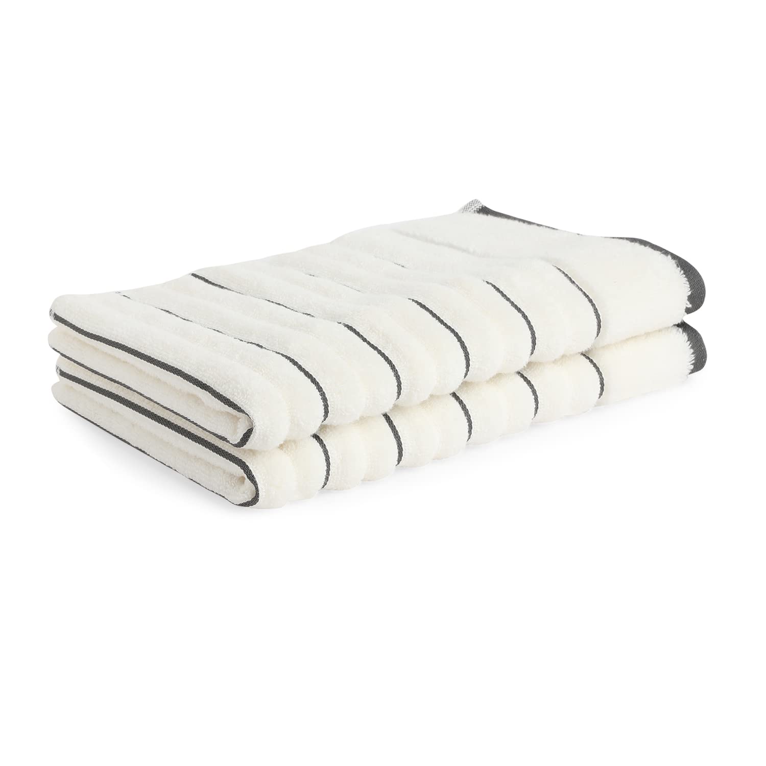Spaces 100% Cotton Hand Towel 400 Gsm | High Loft Ribbed Texture High Absorbency Hand Towel -White