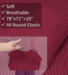 Premium King Size Bedsheets With 2 King Size Pillow Covers - 78x72+10 Inches, Maroon | Ideal For Guest Houses, & Daily Home Use King Size Bed Sheet