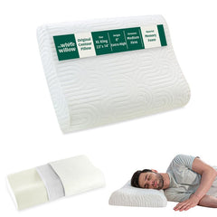 Orthopedic Cervical Pillow, Cooling Gel Memory Foam Pillow, White, XL King Size - 23 L X 14 W X 6 H Inch | Contour Neck Support, Sleeping Bed Pillow With Removable Cover, Comfortable Pillow