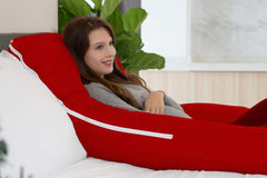 Premium Multipurpose Microfiber Pregnancy Pillow For Pregnant Women, Red | 100% Cotton, Zippered Red Cover, Lightweight, Removable Cover, Full Body Pillow, Soft Pillow - Pack Of 1