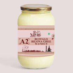 Organic A2 Desi Buffalo Bilona Ghee By Navin Organic | Rich In Nutrients & Delicious Healthy Desi Buffalo Ghee Ideal For Cooking | (250ml) 8.4 Ounce | Jar Pack