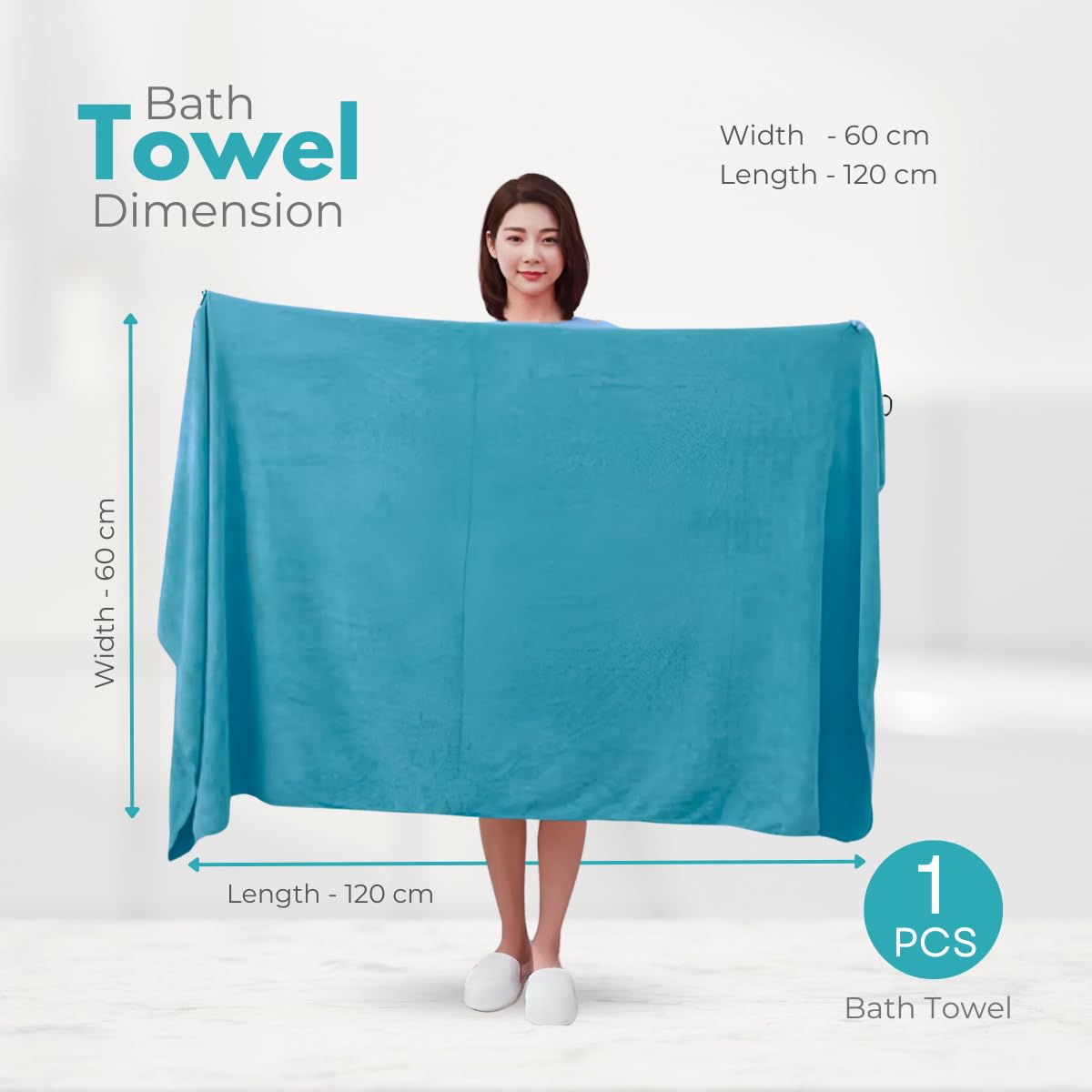 Black Gold The Finer Touch Premium Microfiber Bath Towels 1200 Gsm | Lightweight Ultra-Soft Fade Resistant (Peacock Green) - 3 Pcs