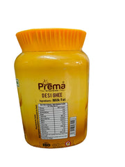 Pure Natural Desi Ghee By Prema | Homemade Rich In Taste & Nutrients Desi Ghee Perfect For Cooking Frying & Sauteing | (1 Litr) 33.8 Ounce | Jar Pack