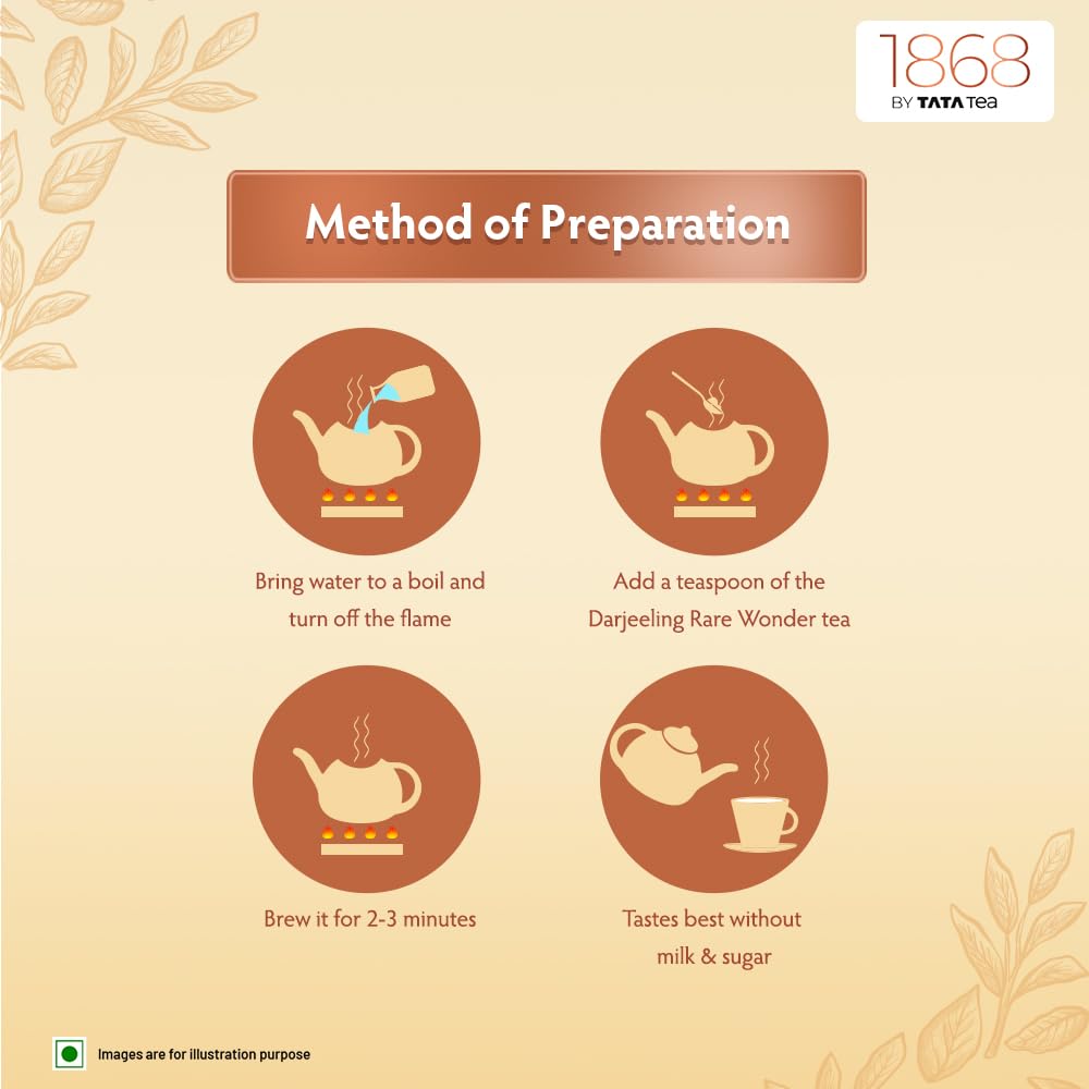 Tata Tea Premium 1868 Darjeeling Rare Wonder Tea - 50gm Tin, 1.7 Ounce | Handpicked From The Hills Of Darjeeling - Rich Flavor & Aroma Black Tea | Medium Caffeine