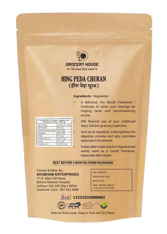 Grocery House Home Made Mukhwas Churan Hing Peda 100gm,