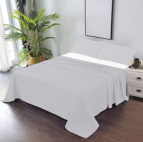 Single Bedsheets With 2 Pillow Covers - 60 X 90 Inches, Grey | 750 Thread Count Sateen Finish Luxuries - Ideal For Guest Room, Hotel Quality | 3 Piece Bed Sheet