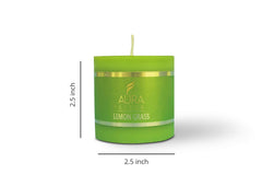 PILLAR CANDLE 2.5 INCH FRAGRANCE LEMON GRASS | BURNING TIME 30 HOURS | PACK OF 2