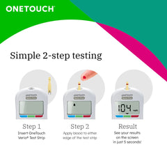 OneTouch Verio Flex Glucometer Machine | Simple & Accurate Testing Of Blood Sugar Levels At Home - Free 10 Test Strips + 10 Sterile Lancets + 1 Lancing Device