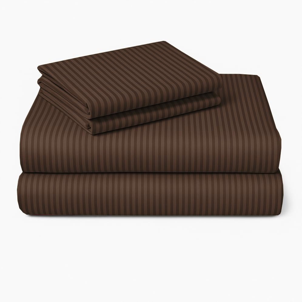 Cotton Single Bedsheet With One Pillow Cover - 90 X 60 Inches, Brown | Soft & Breathable Premium Printed Design Bedsheet