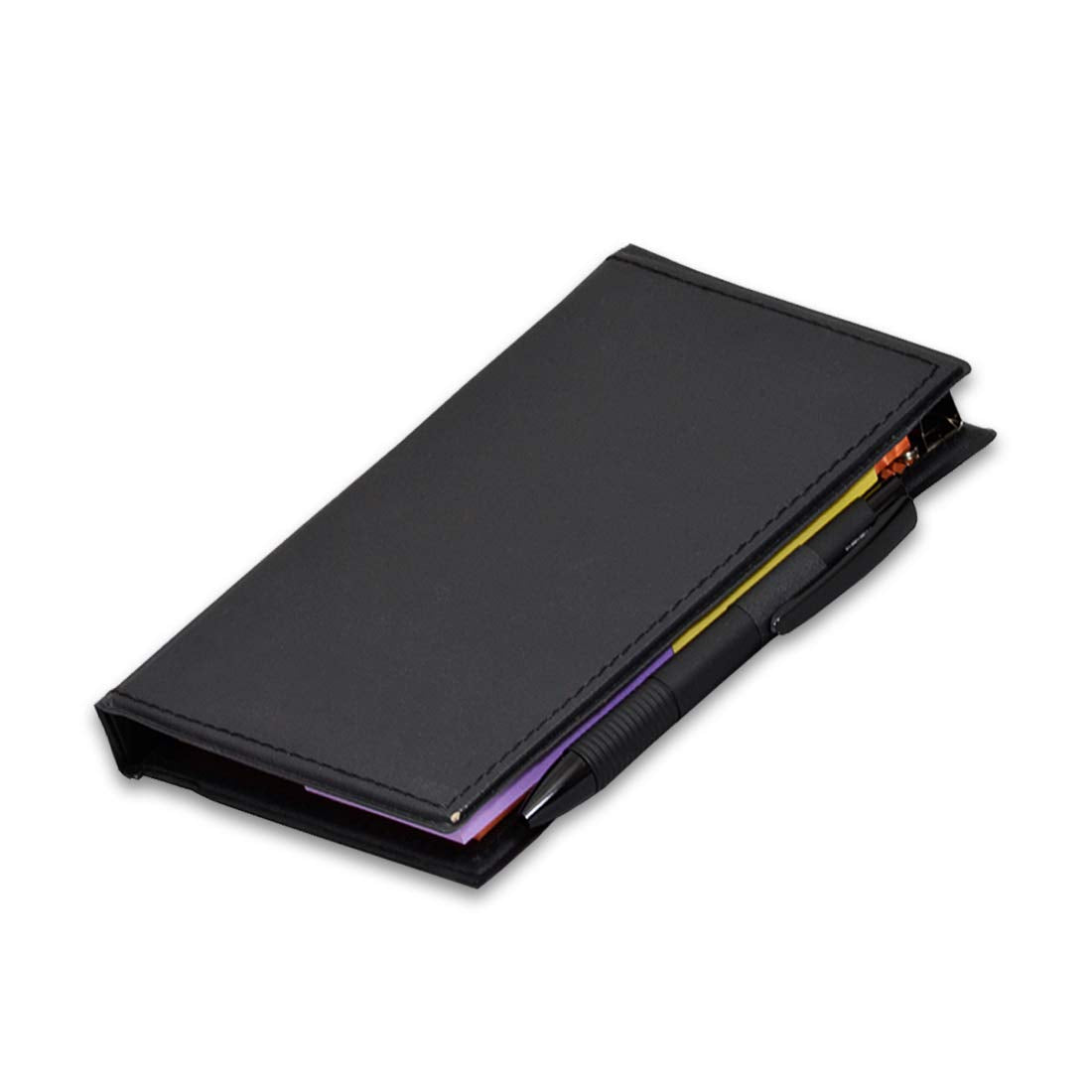 Notepad Memo Holder Desk Organizer With Colorful Sticky Notes Home, Office Gift Set With Pen (Red)