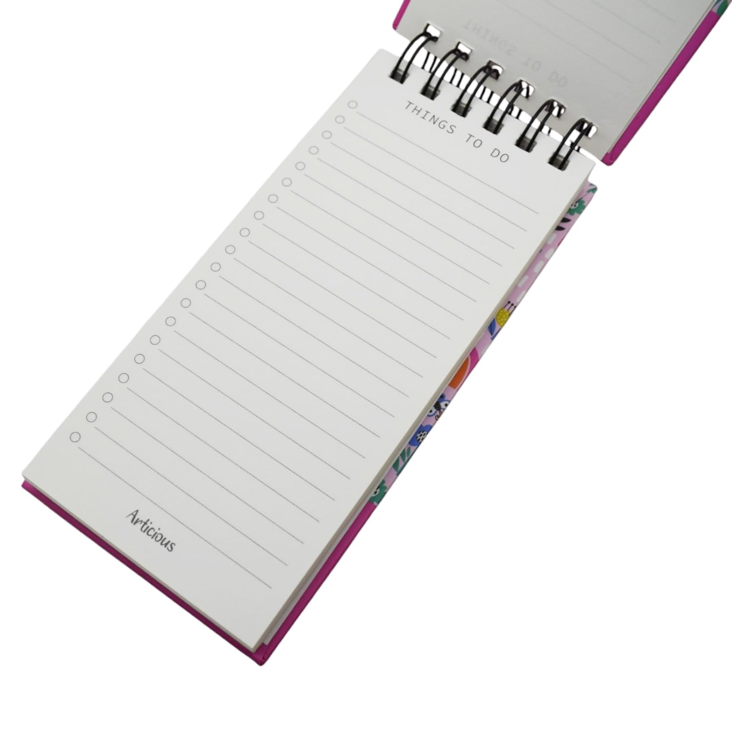 To Do List Notepad, Daily Planner Diary, Pages 129, Birthday Return Gift (Blue White Flower) 1Pc