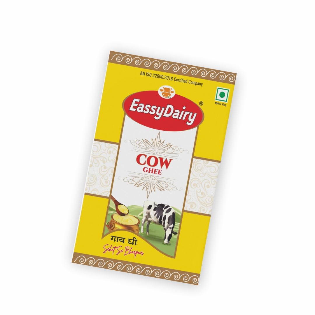 Natural Pure Desi Cow Ghee By EassyDairy | Naturally Rich Taste & Aroma Desi Pure Ghee Perfect For Dishes | (1 Litr) 33.8 Ounce | Box Pack