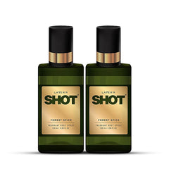 Layer'r Shot Forest Spice Fragrant Body Spray For Men | Long Lasting Fresh Fragrance 130ml 4.39 Fl.oz. Each Combo Of 2