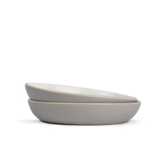 Ceramic Pasta Bowl Set Of 2 Pcs, 22cm - Grey Outside, 300ml Each | Stoneware Ceramic Serving Bowls With Glossy Finish | Pasta Plate - Deep Plate | Ceramic Bowl - Pasta Serving Plate