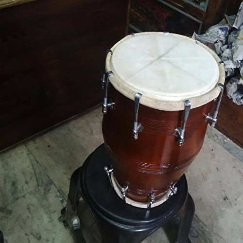Professional Sheesham Wood Bolt Fitting Dholak Drum - Brown | Perfectly Symmetric Round Dholak - Dholak For Festival, Wedding, Satsang | Very Easy To Tune
