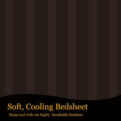 Breathable Single Size Flat Bedsheets With 1 Pillow Covers | 60 X 90 Inches, Coffee | Wrinkle Resistant & Soft Skin Safe | 144 Thread Count