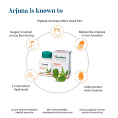 Himalaya Pure Herbs Arjuna Food Supplement Supports Heart | 60 Tablets 50gm 0.1lbs, Each Pack Of 2