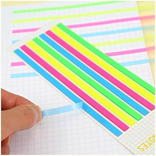 Transparent Sticky Note Highlighter Strips, For Books, School Notes, Multicolor - Pack Of 2